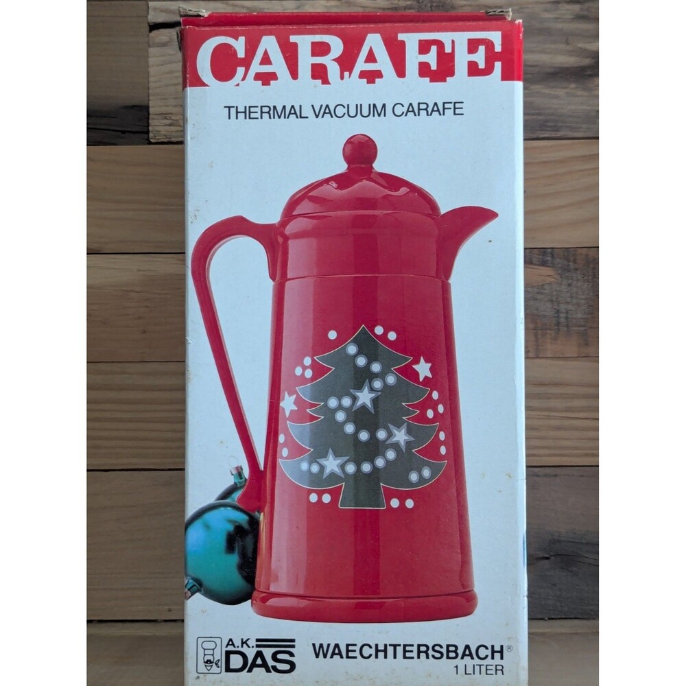 Vintage Waechtersbach Thermal Vacuum Insulated Carafe 1L Christmas Tree Hot Cold